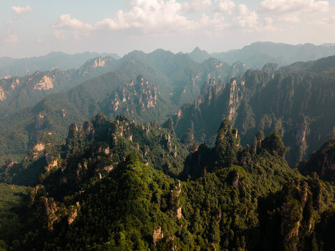 Endless mountain ridges of the Wulingyuan Scenic Area