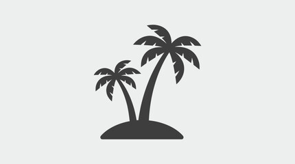 Obraz premium Simple palm tree icon, minimalist vector design.