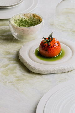 Whole fire roasted tomatto and hummus