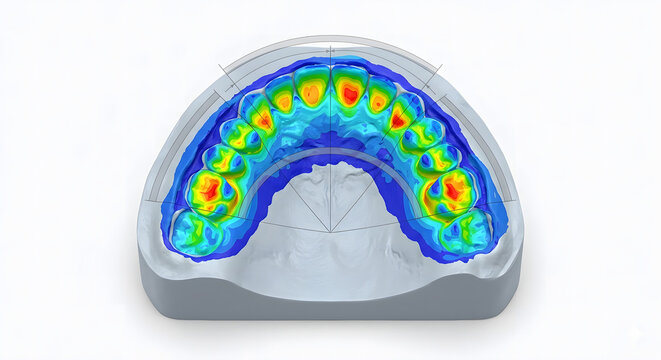 Scientific 3D Render of Bite Mark Analysis Pattern for Forensic Odontology, Suitable for Science Education, Isolated on a White Background