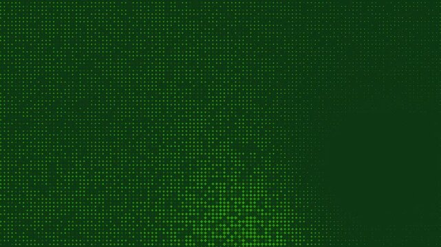 Medical green background. Healthcare circle pattern with glowing plus signs. Abstract futuristic digital backdrop with pixelated geometric elements. Modern technology  4k video