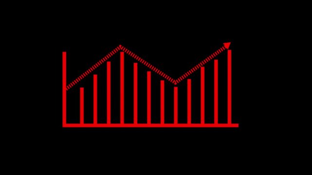 Business graph chart with upward trend animation. abstract business growth graph animation. arrow line and technology background animation.4 k video...