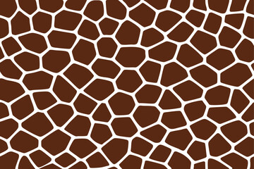 Giraffe pattern with irregular polygonal shapes, brown and white coloration © MdDulal