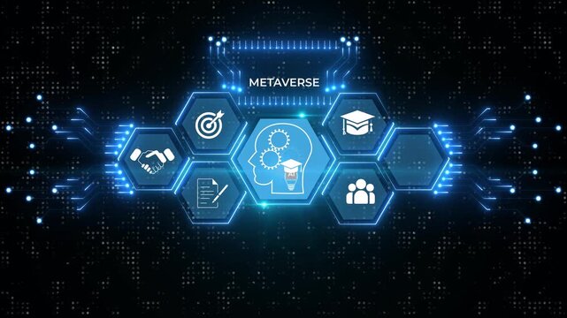 global internet connection metaverse with a new experience in metaverse virtual reality technology. Metaverse digital world smart futuristic interface technology background, on transparent