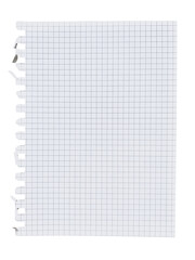 Torn blank grid paper sheet from a spiral notebook on a transparent background © Vitalo4ok