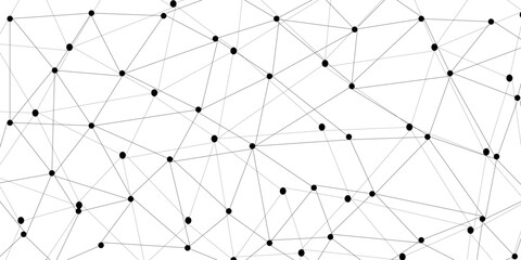 Abstract Network Visualization with Interconnected Nodes and Polygonal Mesh, Modern technology concept. Polygonal structure. © Liza