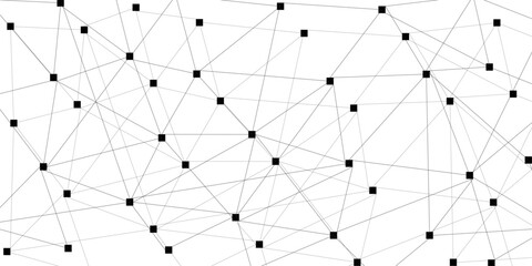 Abstract Network Visualization with Interconnected Nodes and Polygonal Mesh, Modern technology concept. Polygonal structure. © Liza