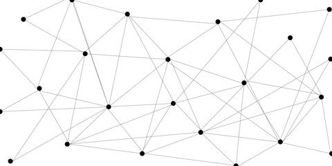Abstract Network Visualization with Interconnected Nodes and Polygonal Mesh, Modern technology concept. Polygonal structure. © Liza