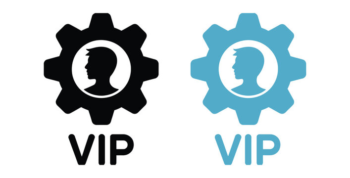 Loyalty program icon set featuring VIP badges, customer rewards, and exclusive membership symbols in multiple vector design styles.