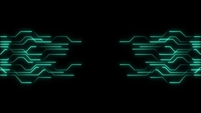 Futuristic AI circuit board background with white tech lines, electronic elements, and semiconductor chip. Modern gray digital neon line connected technology. animated on transparent background.