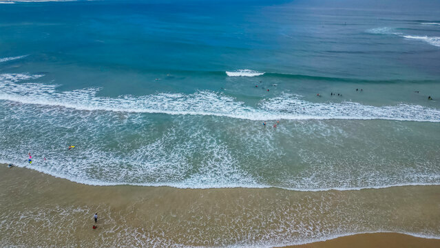 Aerial drone shot of Buffalo bay(Buffelsbaai) beach near Knysna