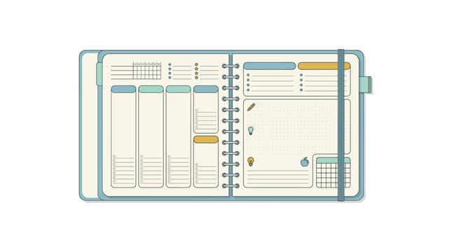 Organized spiral bound notebook with dividers and tabs
