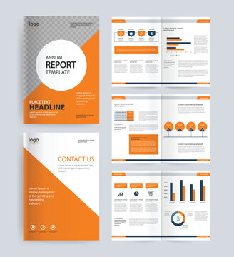 Business Annual Report Brochure Template with Layout design  and Infographic with Data Analytics Report Pages and editable A4 document design. Suitable for corporate reports, business proposals, 