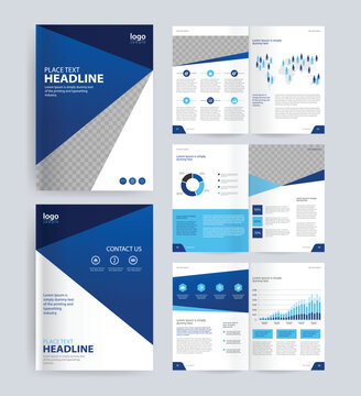 Business Annual Report Brochure Template with Layout design  and Infographic with Data Analytics Report Pages and editable A4 document design. Suitable for corporate reports, business proposals, 
