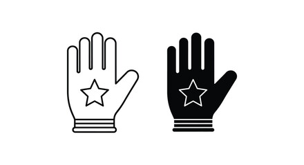 Obraz premium Black and white star gloves with wristbands