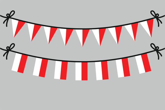 Indonesia Flag Bunting Banner Vector Illustration for Independence Day Celebration