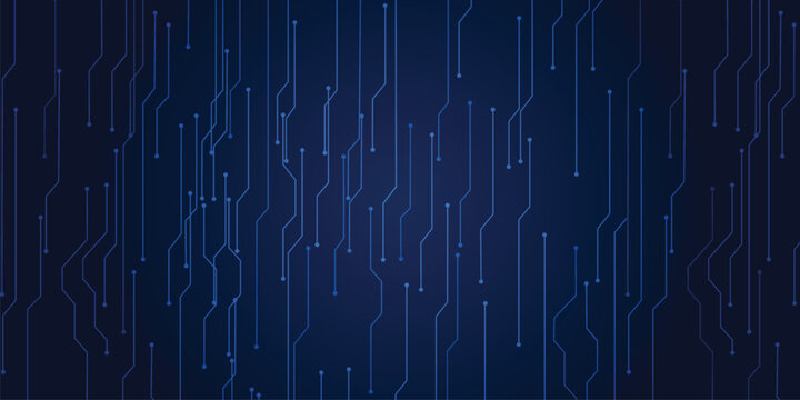 Abstract digital technology background with Circuit pattern on dark blue