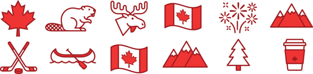 Obraz premium Canadian symbols and icons