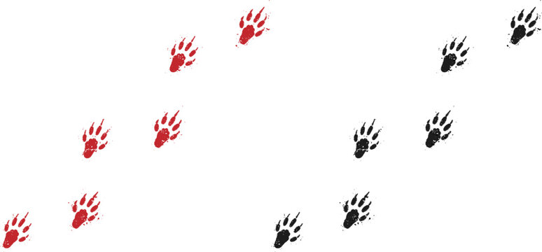 Mouse Footprints with Transparent Distressed Texture.