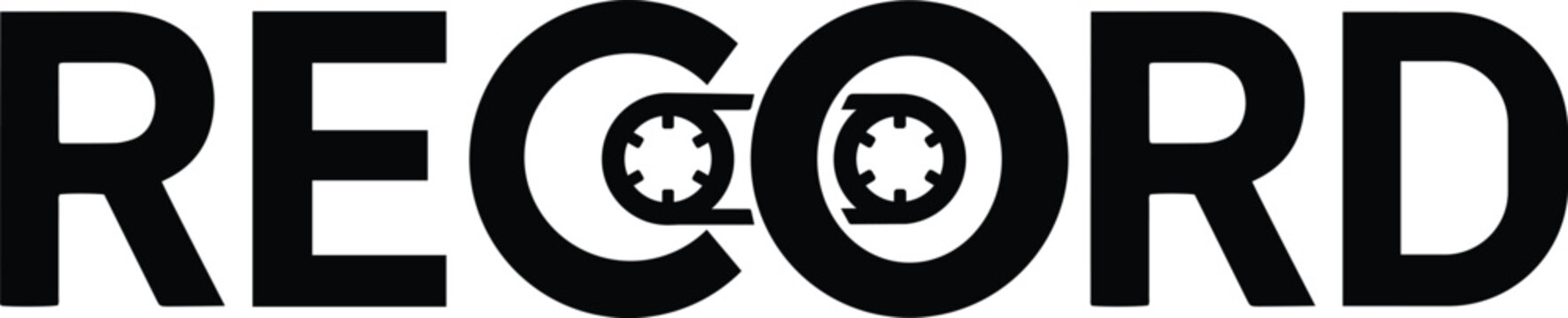 Creative wordplay record with classic vinyl disk symbols integrated into typography.