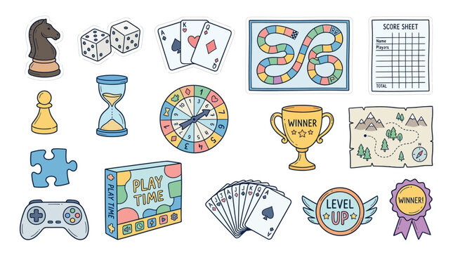Collection of gaming and leisure icons.