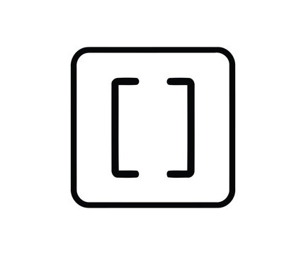 PrintTitle: Square brackets syntax icon for software development and programming