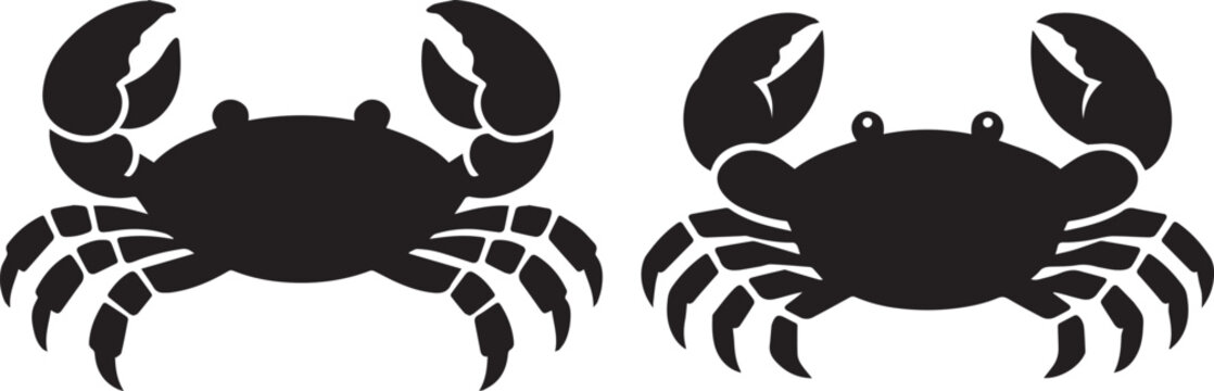 Two black crabs facing opposite directions Vector