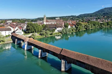Deutschland, Bad Säckingen, Gemeinde, Kurort, Landkreis Waldshut, Baden-Württemberg, Oberrhein, Holzbrücke © Christian Bieri