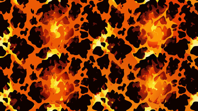 Fiery abstract pattern with irregular shapes and glowing orange red hues a repeating texture abstract pattern fiery texture orange red palette
