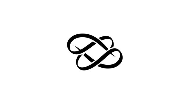 Endless knot symbol black on white background
