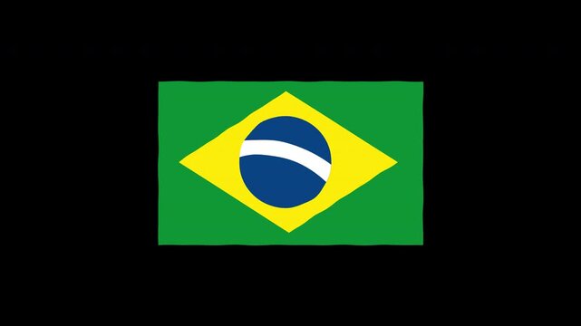 Waving Brazil Flag Animation