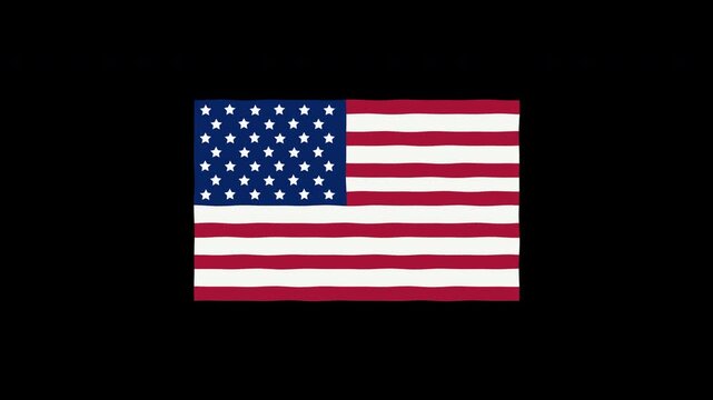 Waving American Flag Animation Loop Motion Graphics 4K