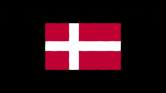 Waving Denmark Flag Animation