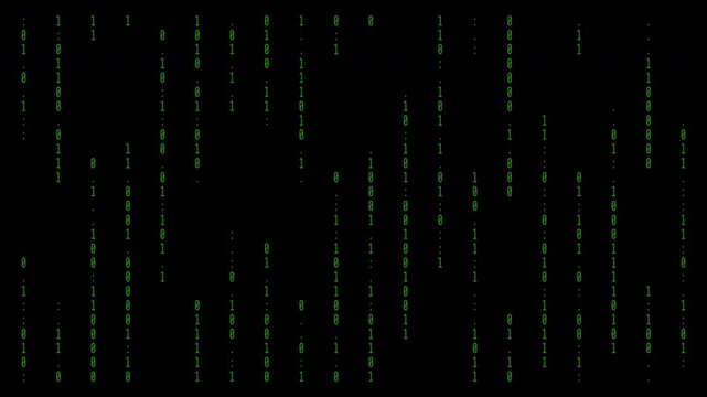 Raining binary code | Clean quantum computing powers a green matrix style digital binary data stream. Ideal for tech and futuristic concepts design projects. Transparent background.