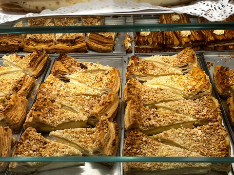 Classic Otaegi pantxineta almond basque cake slices