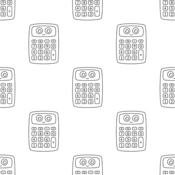 outline calculator seamless pattern