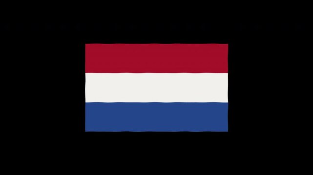 Waving Netherlands Flag Animation Loop Motion Graphics 4K