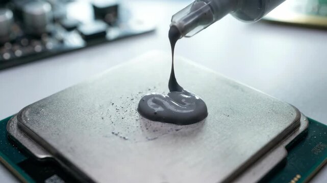 Applying thermal paste to a cpu for optimal heat transfer during computer hardware upkeep