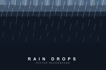 Fototapeta premium Abstract dark blue background with minimalist falling rain drops pattern