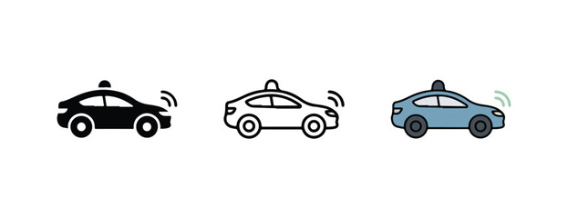 taxi cars in different colors with signal lights on sides  black white and blue vehicles © Khan