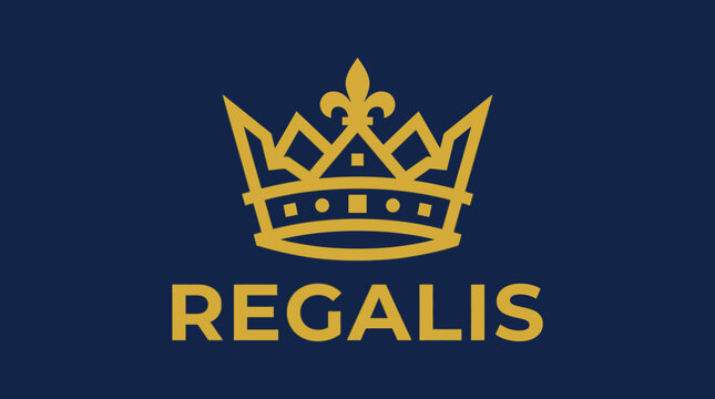 Golden Crown Logo with Regalis Text Design.