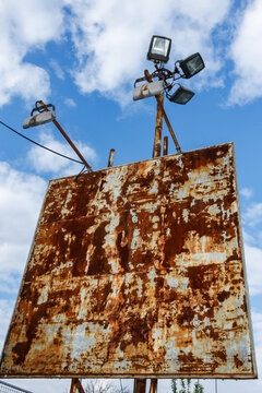 Old, rusty billboard