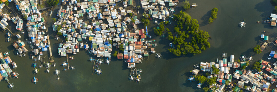 Above the huts of Coron Town Philippines