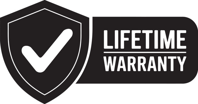 lifetime warranty vector icon shield checkmark guarantee badge quality assurance symbol for product protection and customer trust