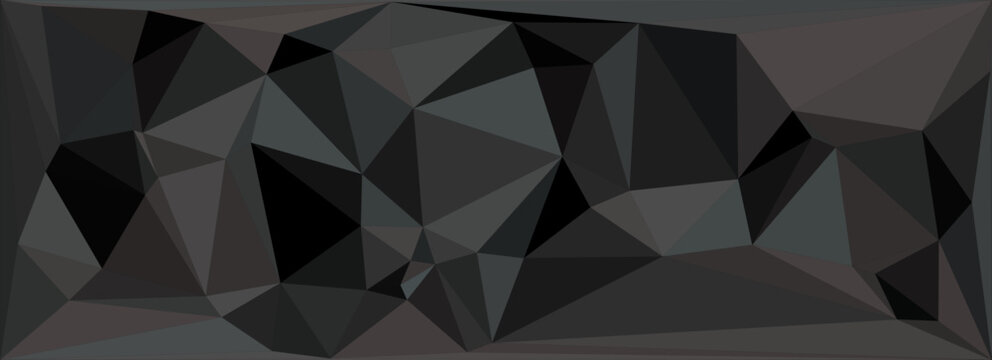 Abstract Black Low Poly Geometric Polygon Background
