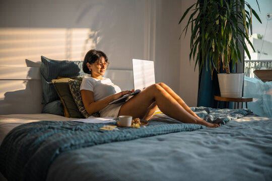 Woman working on the laptop