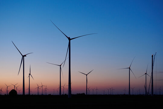 twilight view of renewable energy infrastructure