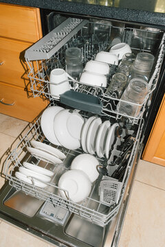 Dishwasher full of dishes home kitchen