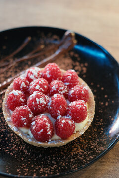 Fresh Raspberry Tart with Powdered Sugar