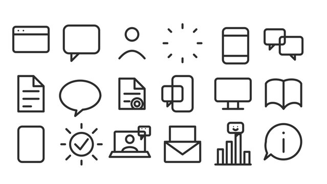 Set of thin line vector icons for web design and user interface